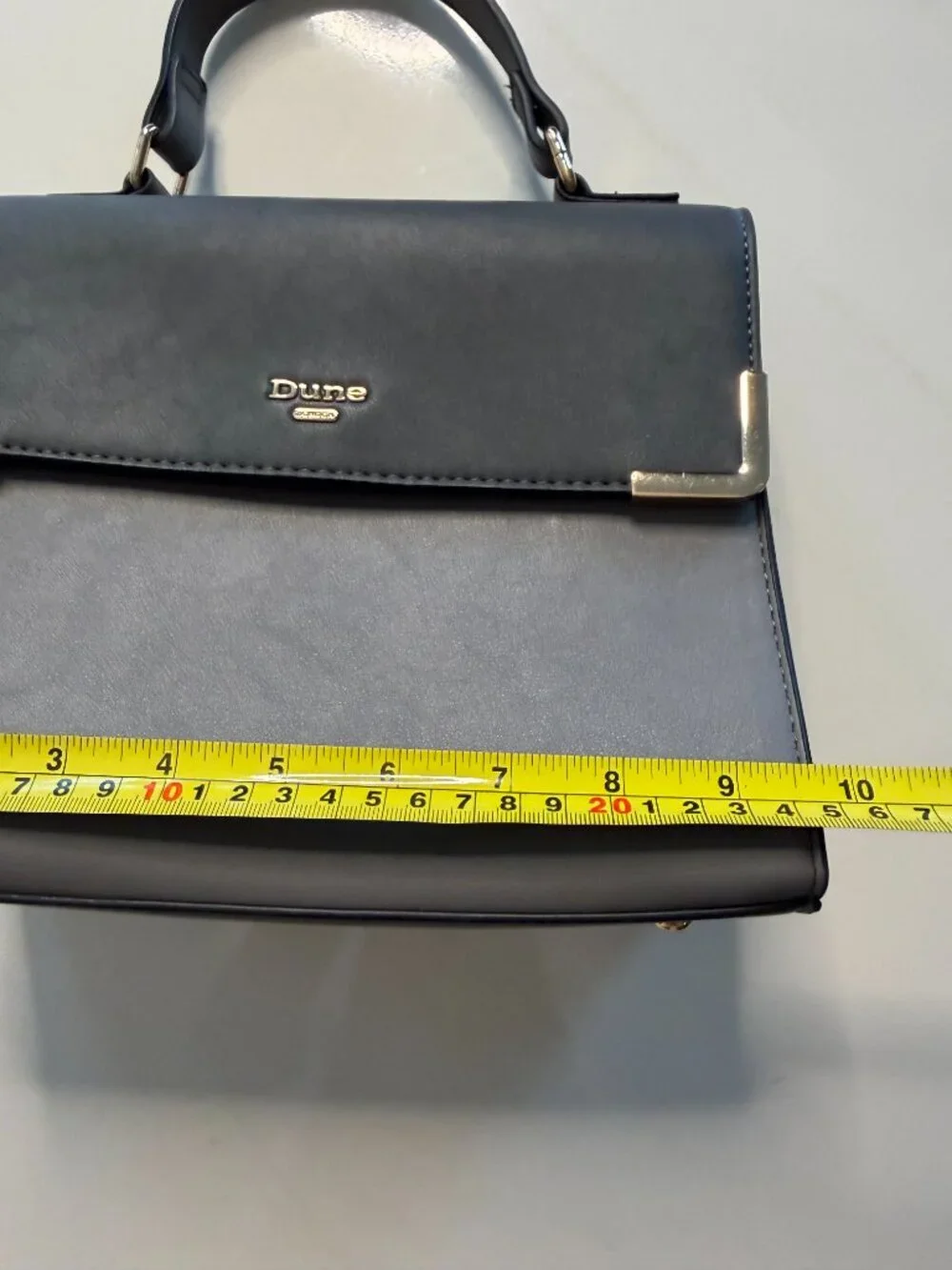 Dune London Black & Gray Darlino Structured Colorblock Satchel Top Handle Bag